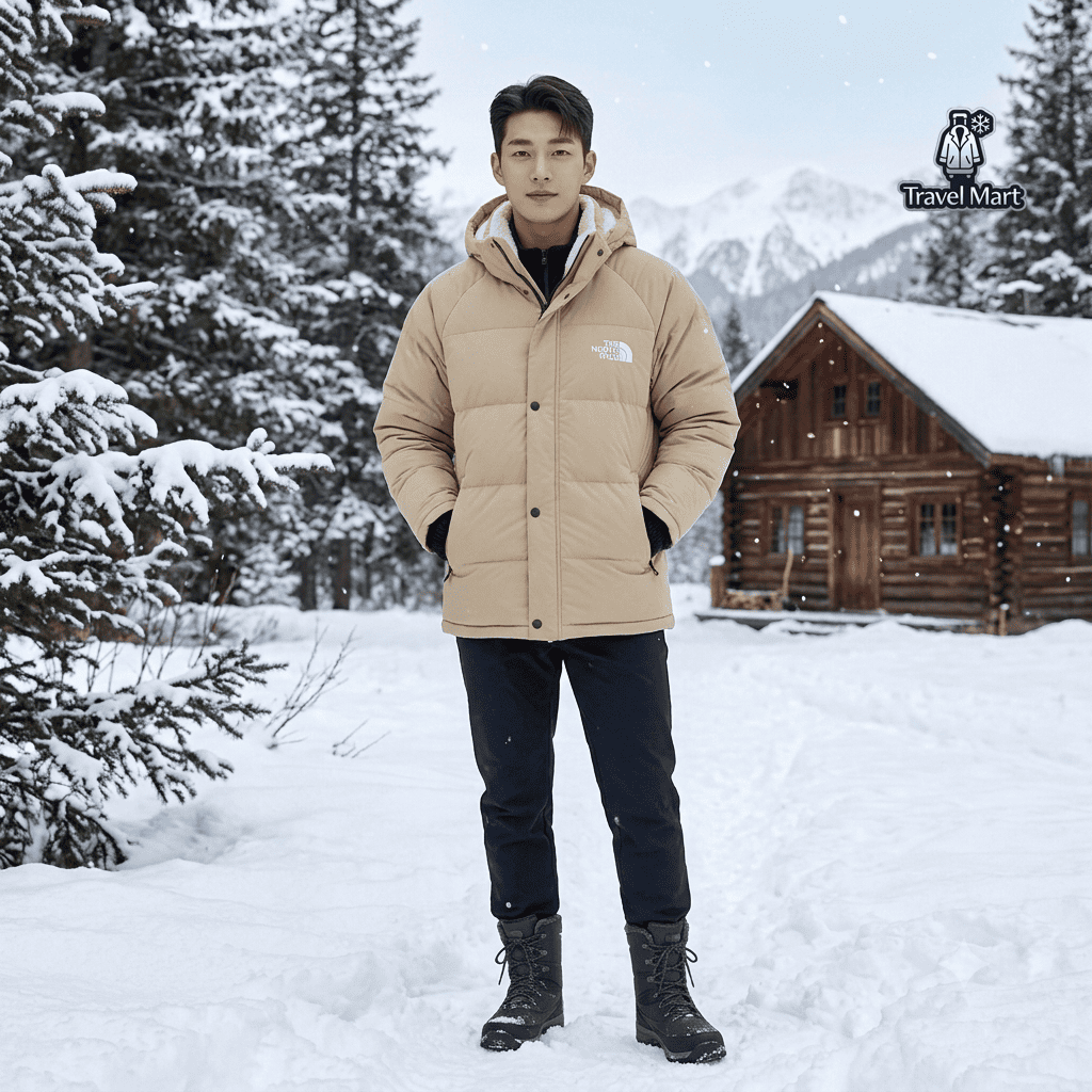 The North Face – Heavy Hooded Winter Jacket (Beige)