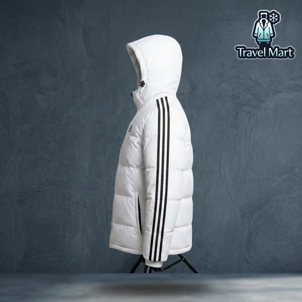 Adidas - Premium Sherpa Jacket (White - Black stripe) 2
